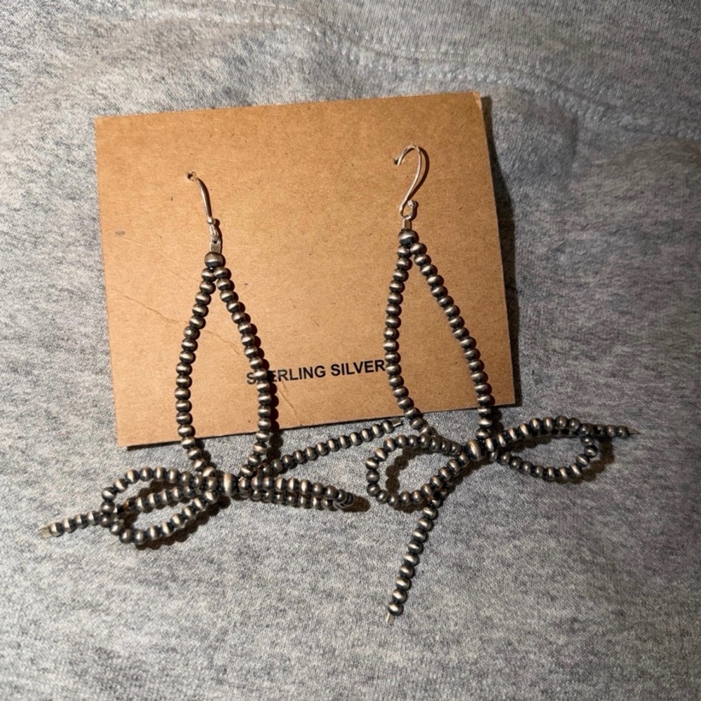 Sterling silver beaded pearl earrings